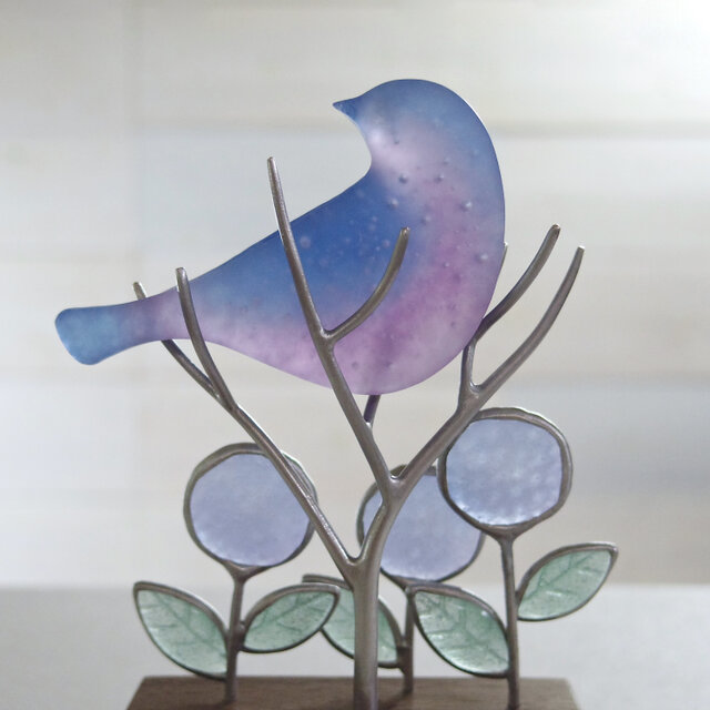 鳥と紫陽花のオブジェ | iichi 日々の暮らしを心地よくする