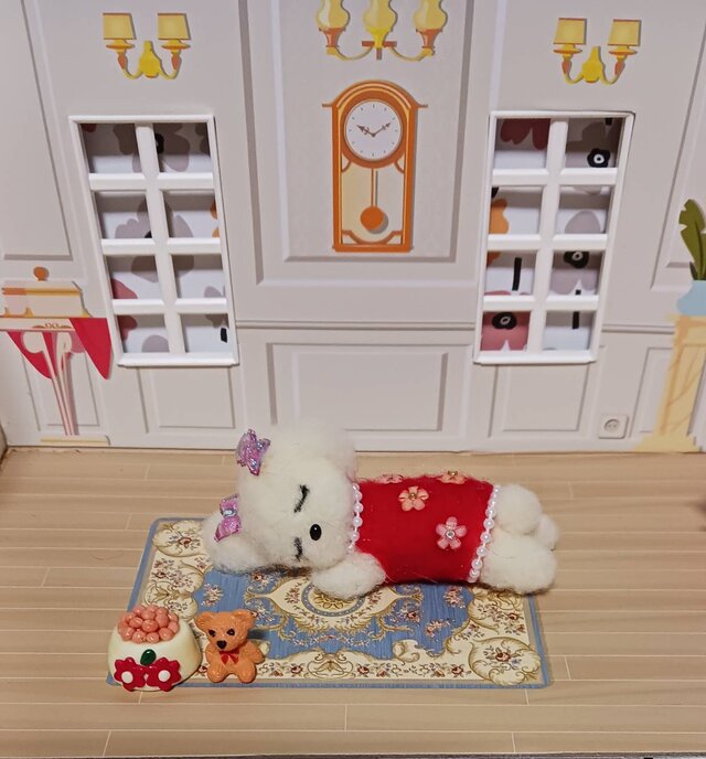 羊毛フェルト  マルチーズ  家族 羊毛フェルト マルチーズ 家族 マルチーズの羊毛フェルト 犬