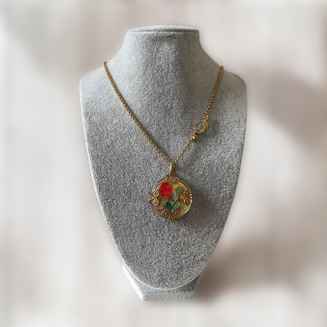 チェコガラス ネックレス 〜チューリップ〜 JBBフラワーフック