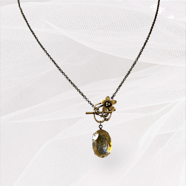 新品未使用　ガラス　真鍮　ネックレス 蒔絵ガラスのネックレス 和-nagomi- | Glasabon online shop