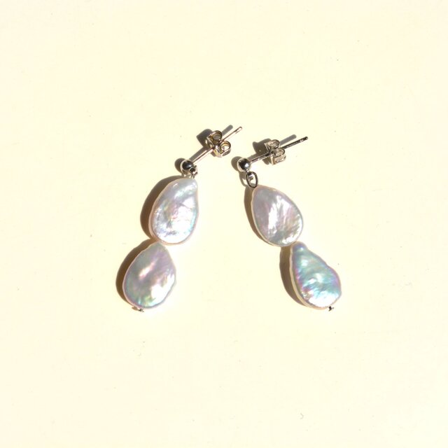 ★しずく型淡水パールのピアス（金具変更可能）★送料無料♪