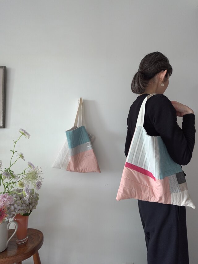 パッチワークバッグパッチワークキルトバッグ パッチワークキルト バッグ ハンドメイド - メルカリ