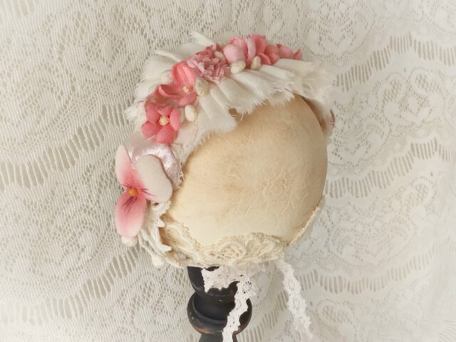 ドール用染め花のヘッドドレス（MLフリー・ピンク) | iichi 日々の