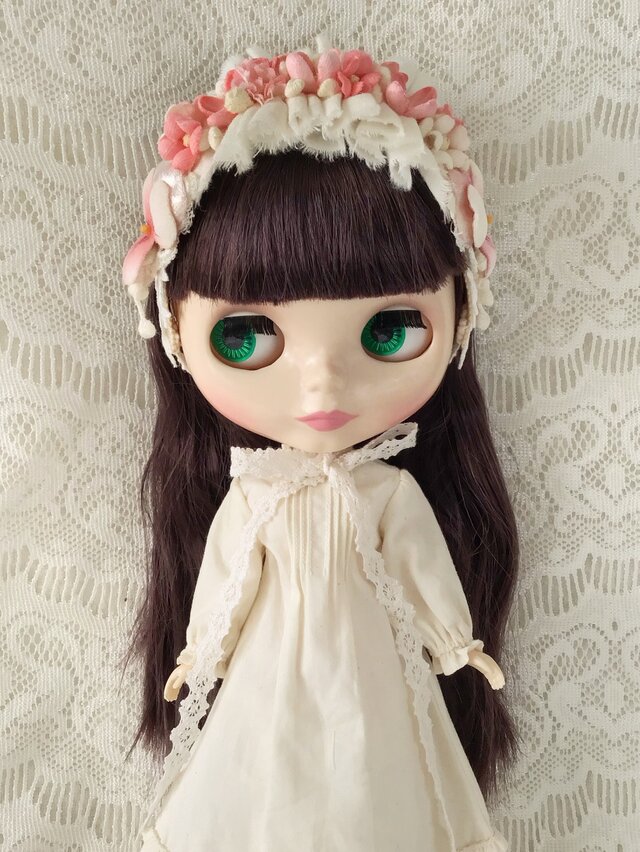 ドール用染め花のヘッドドレス（MLフリー・ピンク) | iichi 日々の