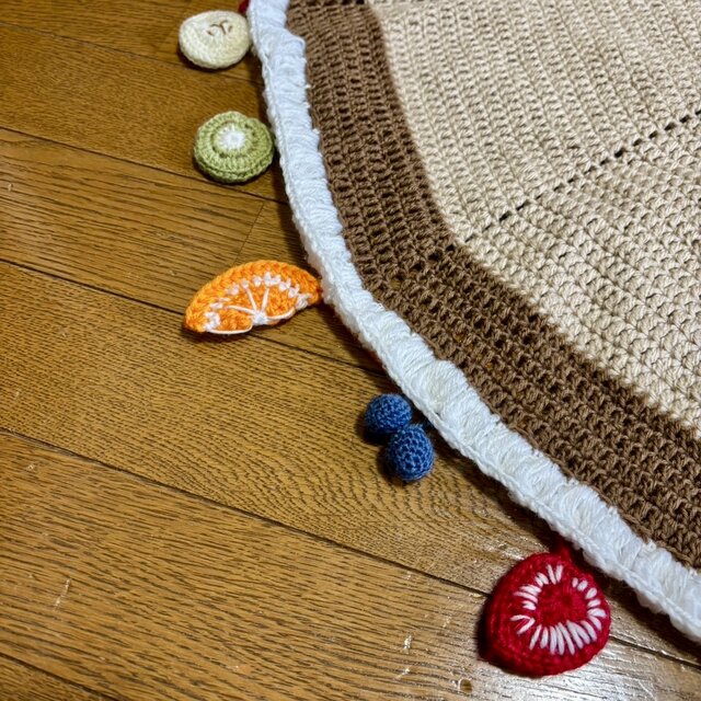 オーダーOK】いちごクレープマルチカバー かぎ編み ギフト スイーツ