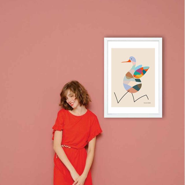 急ぐ鳥 鳥 送料無料 イラスト A4〜A0 ポスター鳥 アートポスター