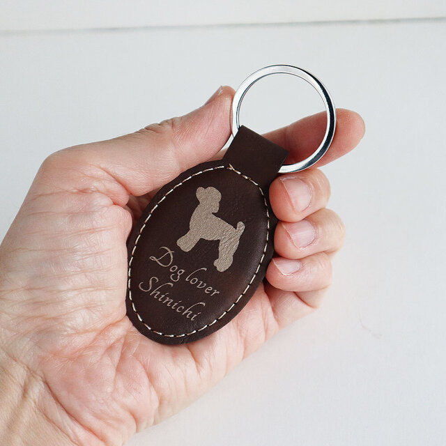HERMES 犬 レザーキーホルダー HERMES エルメス チャーム アニマルキーホルダー 犬 ブラウン