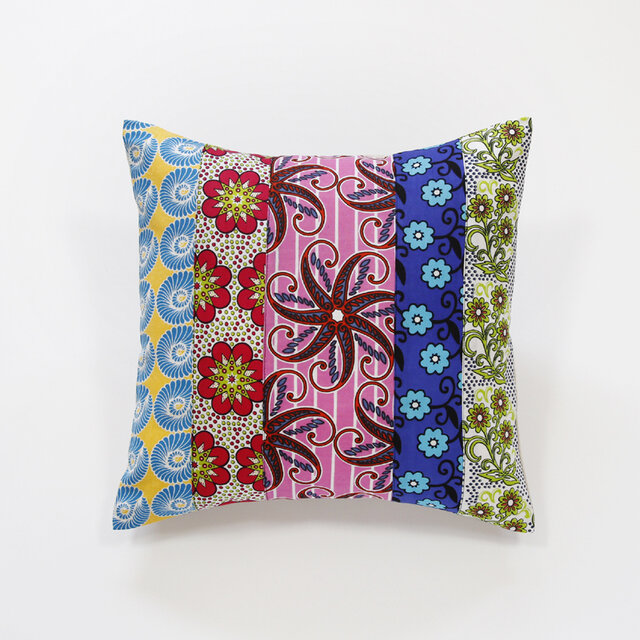 カンガのクッションカバー（ パッチワーク ）45×45 アフリカ布