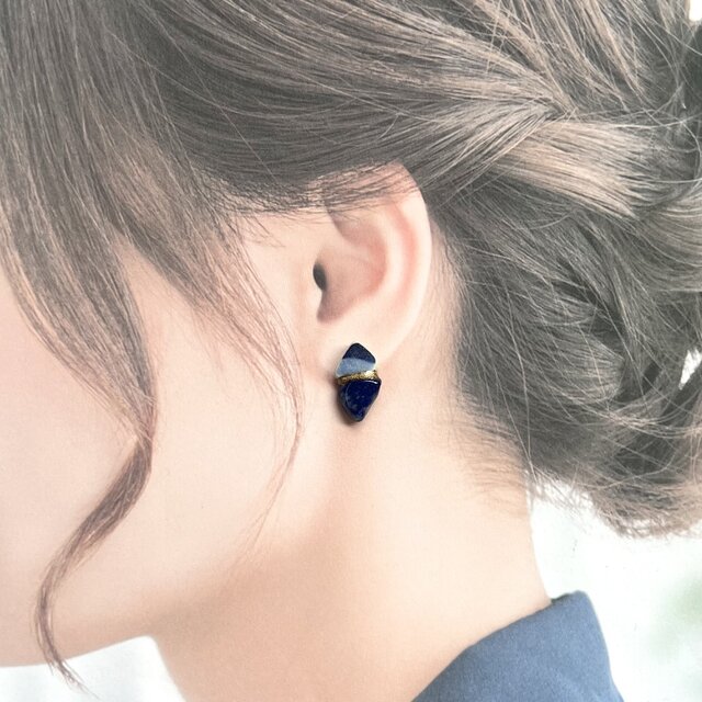 ⑯ 少し変わった ラピスラズリ ピアス.イヤリング用 ペア K14GF花形ラピスラズリピアス | 商品詳細 | 高島屋オンラインストア