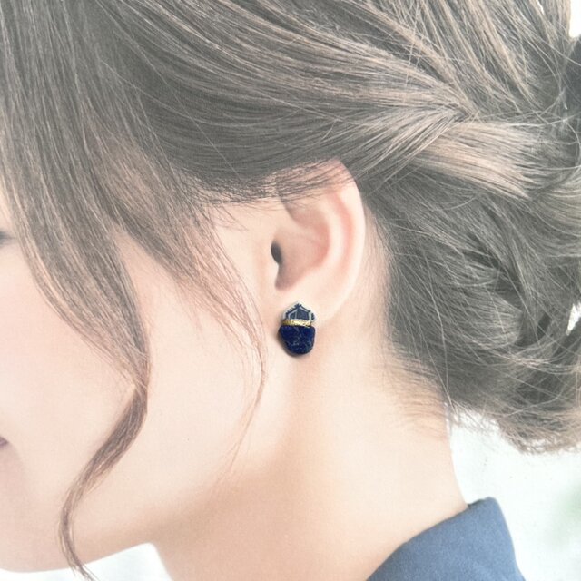 ⑯ 少し変わった ラピスラズリ ピアス.イヤリング用 ペア K14GF花形ラピスラズリピアス | 商品詳細 | 高島屋オンラインストア