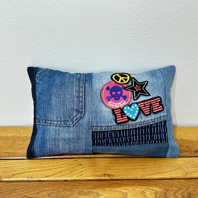 ペット用★アゴ乗せクッション　あごまくら ★汚れ防止対策★犬　猫★枕　デニムリメイク