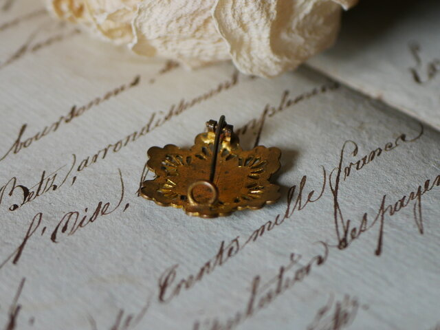 ナポレオン三世 エナメル絵付け アンティークブローチ フランス