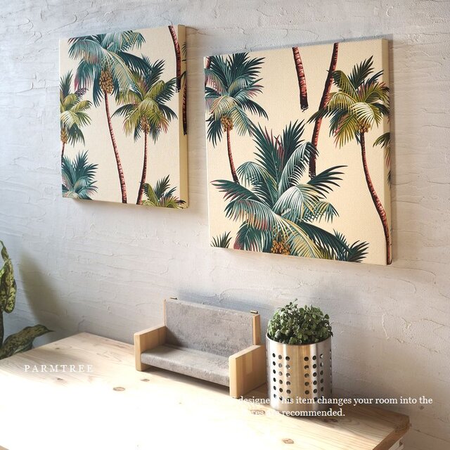 ファブリックパネル ハワイアンカフェ 玄関 おしゃれ PARM TREE 40