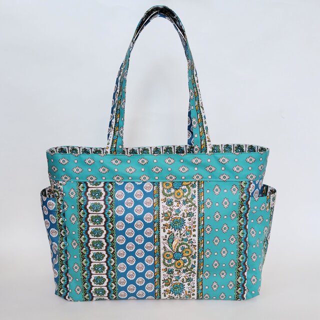 雨の日バッグ（プロヴァンスプリント柄・ラミネート）＊＊新柄＊＊