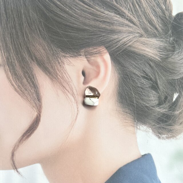 白妙様 オパライズドウッド ホリデーピアス asumi bijoux shirotsumekusa long pierce｜ピアス・イヤリング｜IDEE