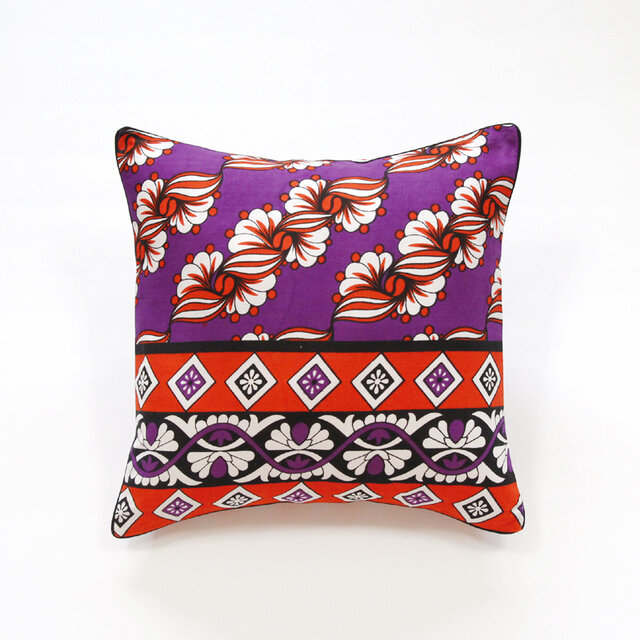 カンガのクッションカバー（アフリカ布）45×45 アフリカンプリント 45角