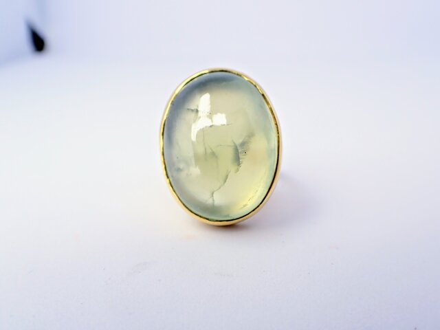 最新作☆特大『プレナイト』の世界でひとつの天然石リング | iichi