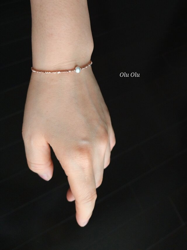 淡水パール×ロゼ・カレンシルバーのブレスレット | iichi 日々の暮らし
