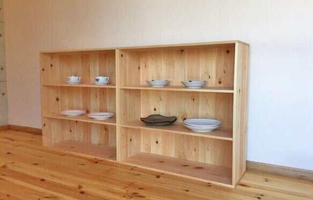 ひのきのラック　無垢材家具　ラック　収納棚　桧　檜 紀州檜（ひのき）無垢材『飾り棚 3段』《受注生産》木工職人造り 木製