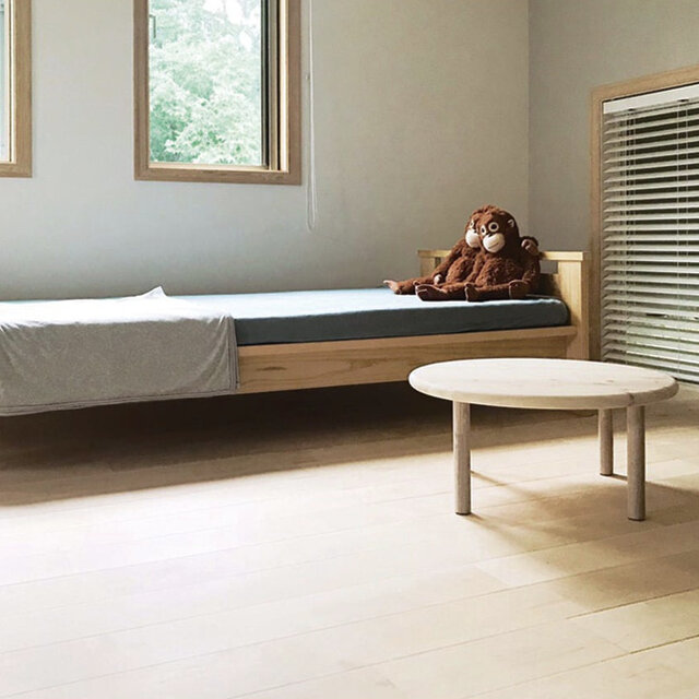 ひのき無垢材 セミダブルベッドフレーム 木製 日本製 紀州檜（ひのき）無垢材『木組み木製ベッド』《受注生産》木工職人