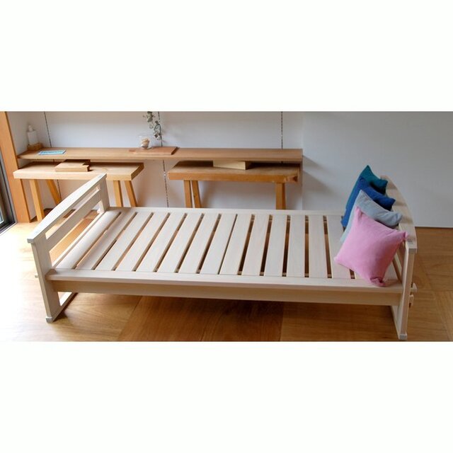 紀州檜（ひのき）無垢材『木組み木製ベッド』《受注生産》木工