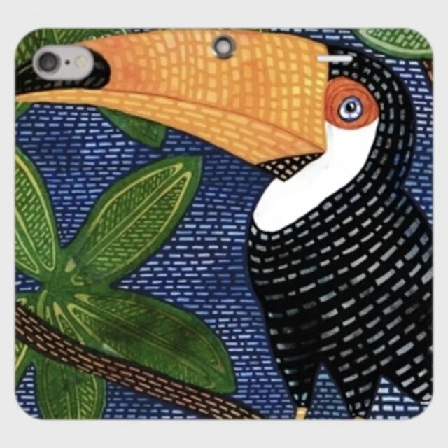 くちばしの風｜帯なし手帳型iPhoneケース（オニオオハシ）