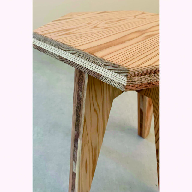 紀州杉［無垢］『ROKKA』《受注生産》木製椅子 六角スツール オーダー