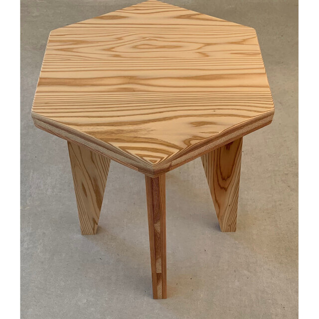 紀州杉［無垢］『ROKKA』《受注生産》木製椅子 六角スツール オーダー