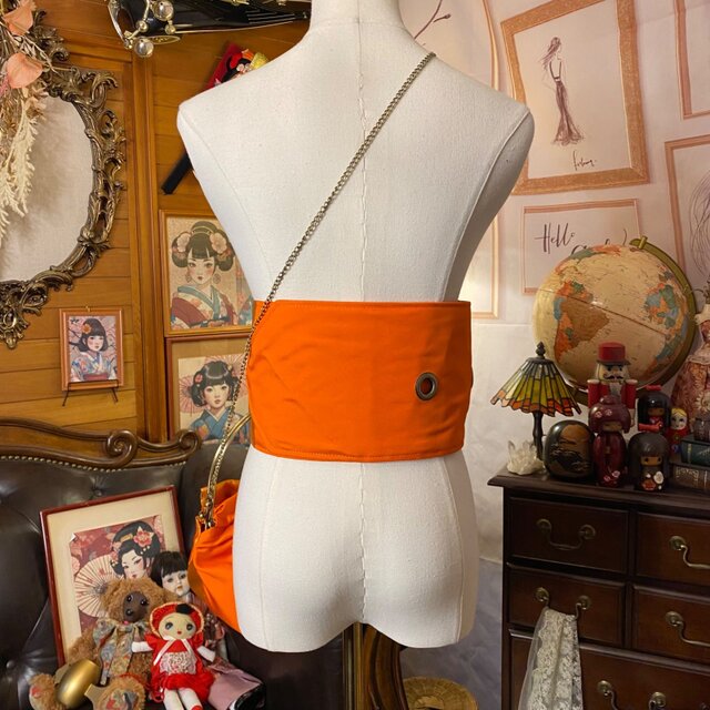 和洋折衷 名古屋帯リメイク ハンドバッグ バック ショルダーチェーン