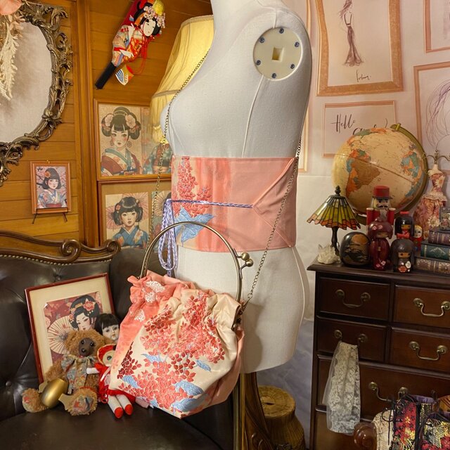 和洋折衷 名古屋帯リメイク ハンドバッグ バック ショルダー