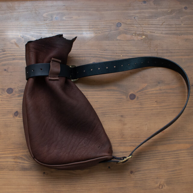 ヴィンテージ 本藍染 鹿革 ディアスキン がま口 和装用バッグ ハンドバッグ ヴィンテージ 本藍染 鹿革 ディアスキン がま口 和装用バッグ