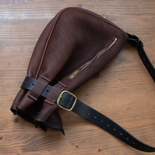 ヴィンテージ 本藍染 鹿革 ディアスキン がま口 和装用バッグ ハンドバッグ ヴィンテージ 本藍染 鹿革 ディアスキン がま口 和装用バッグ