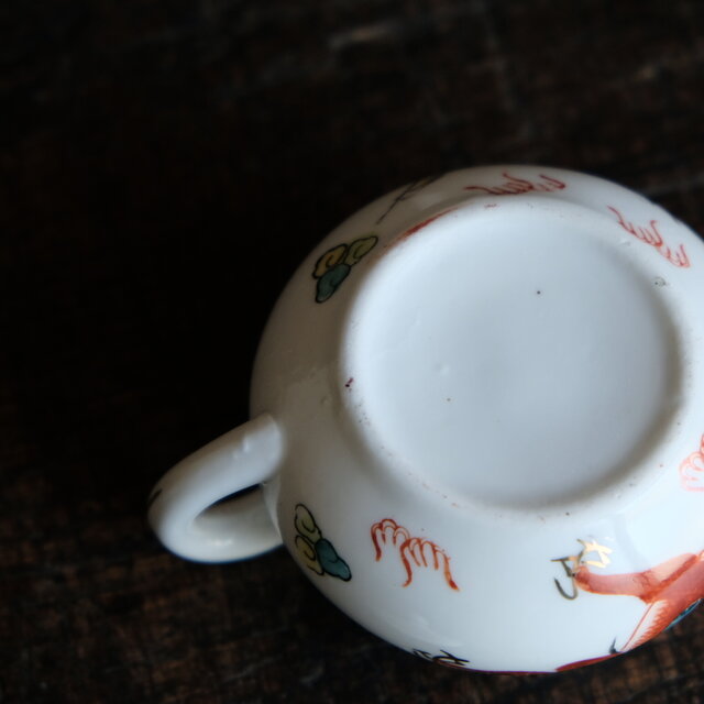 龍と鳳凰◇雲も可愛い。中国産 色絵金彩小ぶり急須 煎茶茶器 チャイナ
