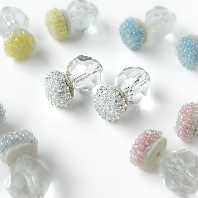 多面カットビーズのお鼻のテディベア