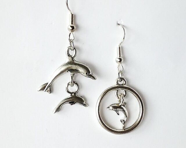 いるか（海のいきもの） 揺れる ピアス】海 夏 イルカ 医療用