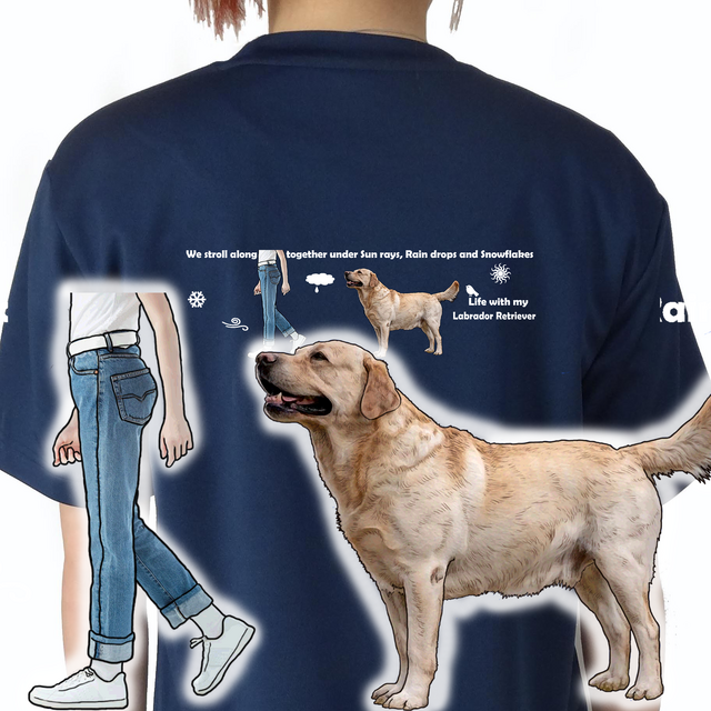 オーダーメイド/うちの子/名入れ/全犬種対応/ドライTシャツ/オリジナル作成/犬/ワンコ/いぬ/ラブラドール