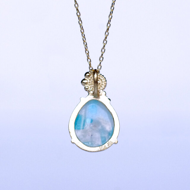 パライバトルマリンインクォーツ＆ダイヤ K18ネックレス 【DAHMAF