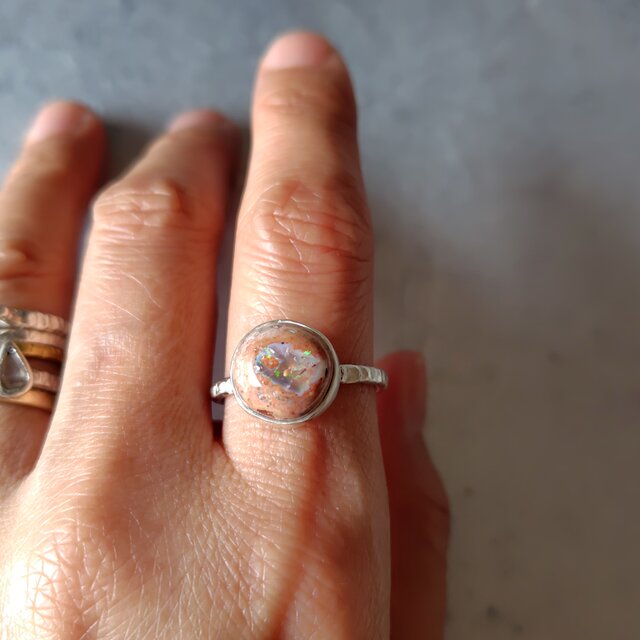 アンティーク　カンテラオパール　リング カンテラオパールシルバーリング#13.5 | iichi 日々の暮らしを心地よく