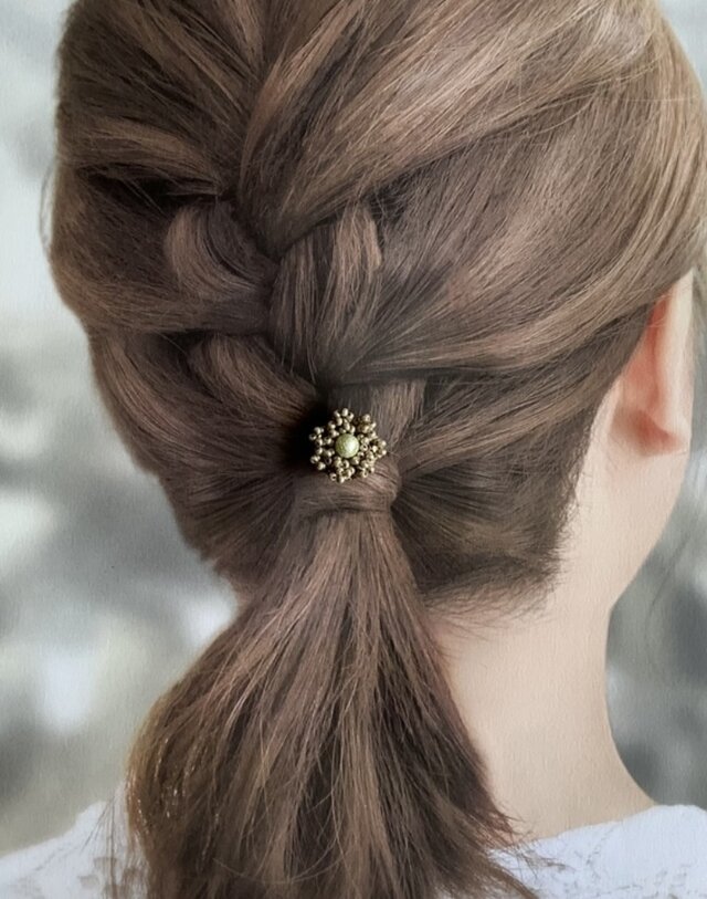 *Always* 再販＊ミルクティー色の小花ヘアゴム