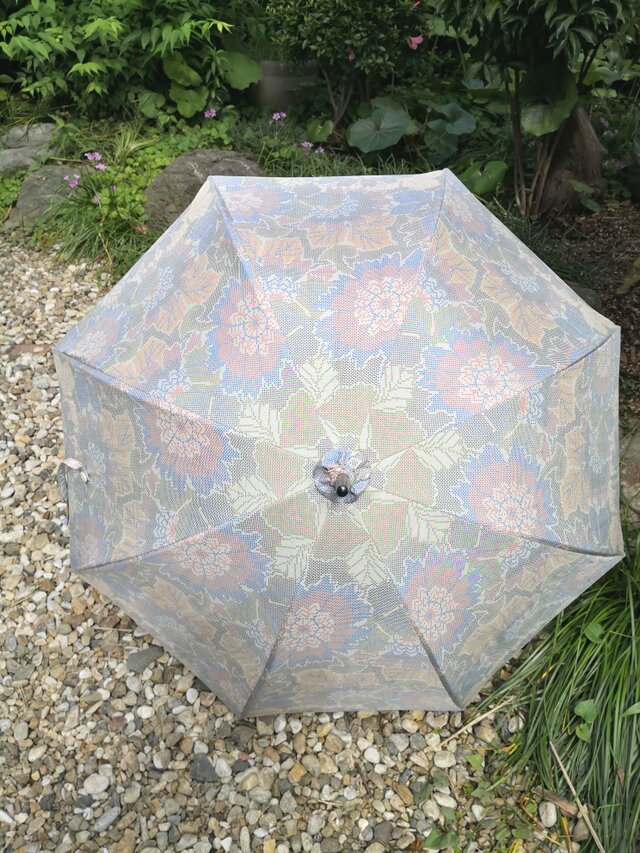 【送無】大島紬（白地草花7マルキA）