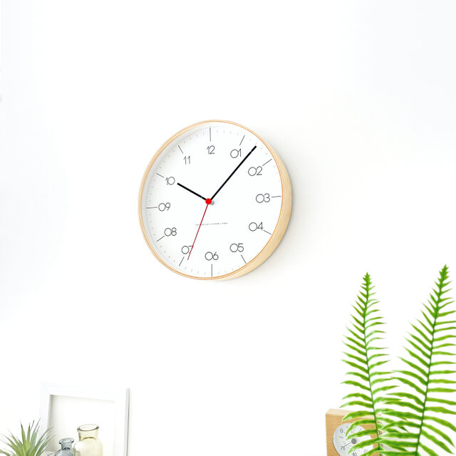 KATOMOKU plywood clock 24 ナチュラル km-150NARCS 電波時計 木製 曲げわっぱ