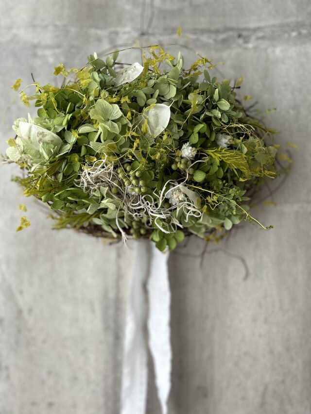 W25015  シンプルカラーのナチュラルリース