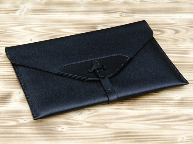ハンドメイドiPad2・新しいiPad用レザーケース(黒)の画像1枚目