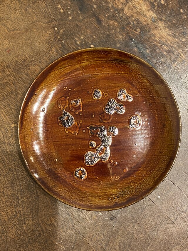 銀蒔き平皿(17cm)　しゃぼん玉