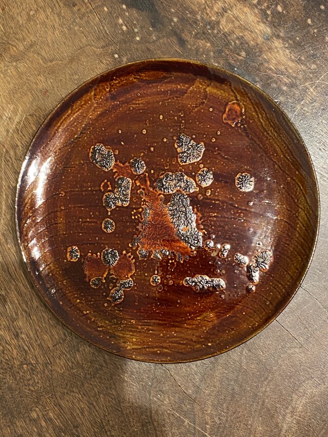 銀蒔き平皿(21cm)　しゃぼん玉