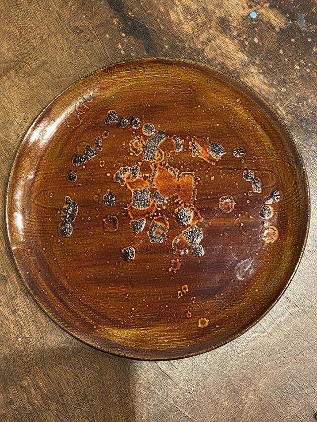 銀蒔き平皿(24cm)　しゃぼん玉