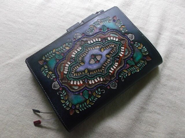 ほぼ日手帳仕様のB6サイズレザー手帳カバー　刻印＆拭き染め ほぼ日手帳仕様 B6サイズレザー手帳カバー 刻印＆拭き染め