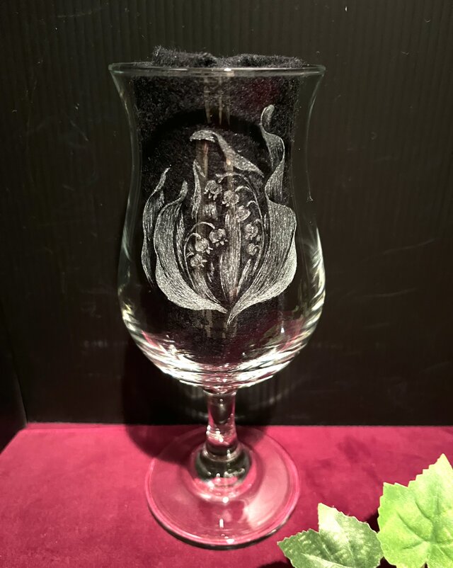 すずらんのグラス〜手彫りガラス〜