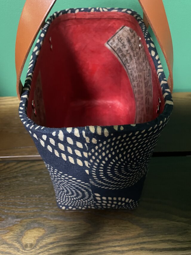 一閑張りバック/愛染/和紙/和柄/青系（IKK014） | iichi 日々の暮らし