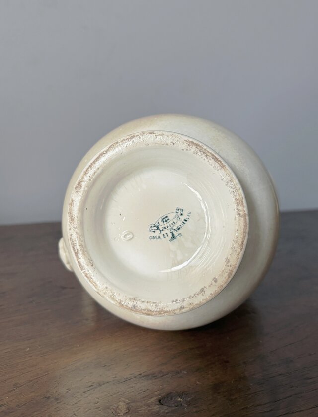 フランスアンティーク ピシェ Gien 白 ピシェ h21.5cm フランス アンティーク 0501716 | jinen_
